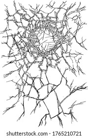 Vektorgrafik von gebrochenem Glasgewebe.