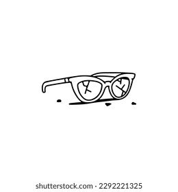 vector illustration of cracked glasses