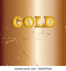 Vector illustration cracked golden background
