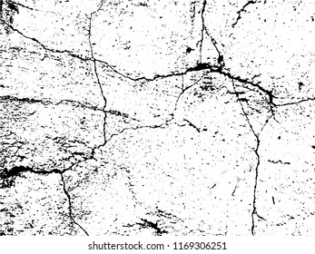 Vector illustration of cracked old concrete wall, blank for grunge style design