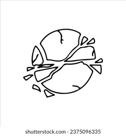illustration vectorielle roche fêlée