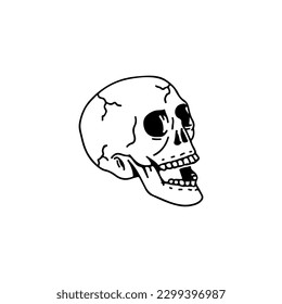 vector illustration of a cracked skull