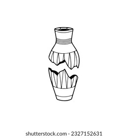 vector illustration of cracked vase concept