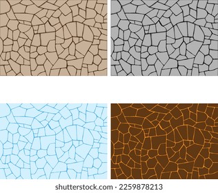 Vector illustration of a cracked wall or floor