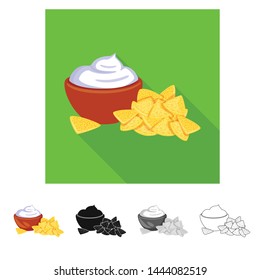 Vector illustration of cracker and cookie icon. Collection of cracker and cream stock symbol for web.