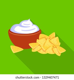 Vector illustration of cracker and cookie sign. Set of cracker and cream  vector icon for stock.