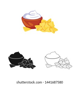 Vector illustration of cracker and cookie sign. Collection of cracker and cream stock symbol for web.