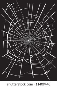 Vector illustration of cracks on broken glass 