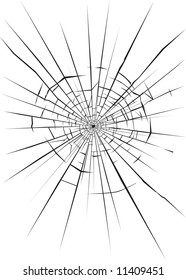 Vector illustration of cracks on broken glass