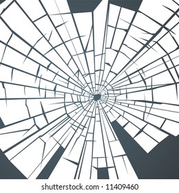 Vector illustration of cracks on broken glass 