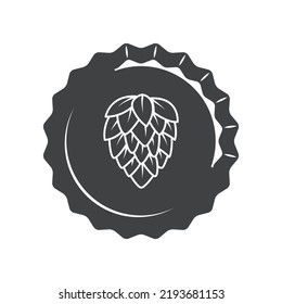 Vector illustration of craft beer bottle cap, bar, brewery, restaurant. Vector emblems, labels, logos, stamps, badges.
