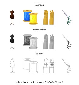 Vector illustration of craft and handcraft logo. Collection of craft and industry vector icon for stock.
