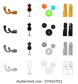 Vector illustration of craft and handcraft logo. Set of craft and industry vector icon for stock.