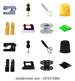 Vector illustration of craft and handcraft logo. Set of craft and industry stock symbol for web.