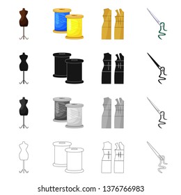 Vector illustration of craft and handcraft logo. Set of craft and industry stock vector illustration.