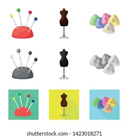 Vector illustration of craft and handcraft logo. Set of craft and industry vector icon for stock.