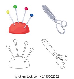 Vector illustration of craft and handcraft logo. Collection of craft and industry stock symbol for web.