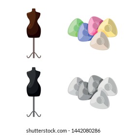Vector illustration of craft and handcraft logo. Set of craft and industry vector icon for stock.
