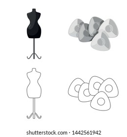 Vector illustration of craft and handcraft logo. Set of craft and industry stock vector illustration.