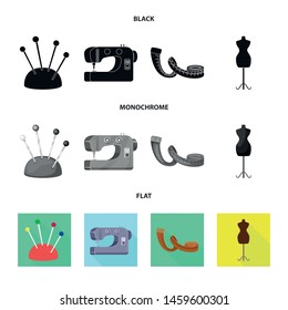 Vector illustration of craft and handcraft logo. Collection of craft and industry stock vector illustration.