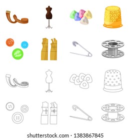 Vector illustration of craft and handcraft symbol. Set of craft and industry vector icon for stock.