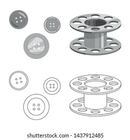 Vector illustration of craft and handcraft symbol. Set of craft and industry vector icon for stock.