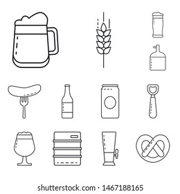 Vector illustration of craft and pub sign. Collection of craft and oktoberfest stock symbol for web.