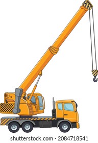 Vector illustration of Crane vehicle cartoon