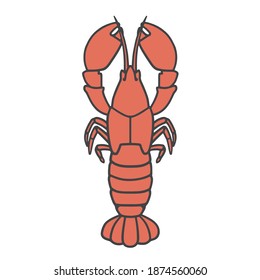 Vector illustration of a crayfish.