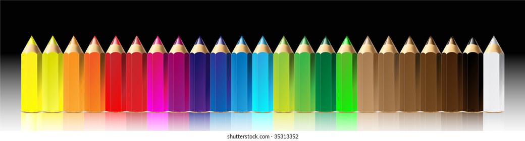ilustración vectorial de lápiz de color o de crayón