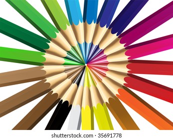 ilustración vectorial de lápiz de color o de crayón, editar y colocar fácilmente el texto