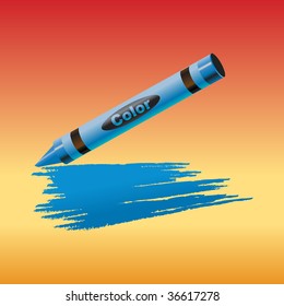 Vector Illustration of crayon drawing on the sheet of paper.