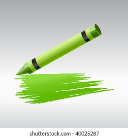 Vector Illustration of crayon drawing on the sheet of paper.