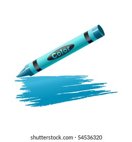 Vector Illustration of crayon drawing on the sheet of paper.