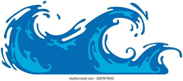 Vector Illustration Of A Crazy Blue Wave
