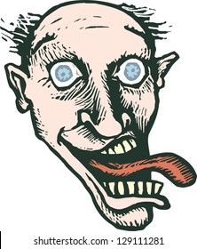 Vector illustration of a crazy man