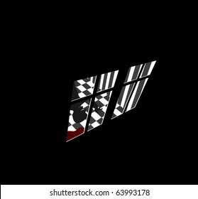 Ilustración vectorial del asesino loco en la casa con charco de sangre