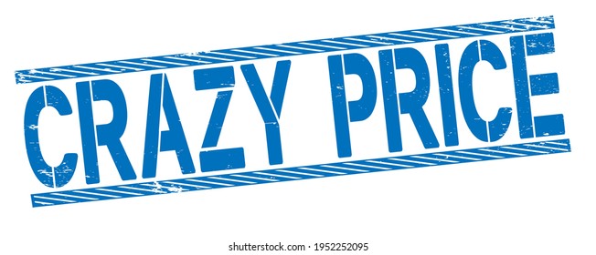 Vector illustration of crazy price stamp on white background