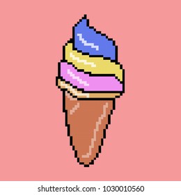 Vector illustration cream in pixel art