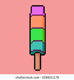 Vector illustration cream in pixel art