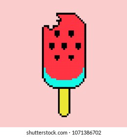 Vector illustration cream in pixel art