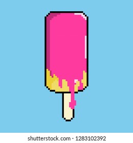 Vector illustration cream in pixel art