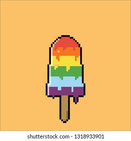 Vector illustration cream in pixel art