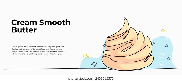 Ilustración vectorial de crema de mantequilla lisa. Moderno piso en estilo de línea continua.