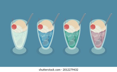 vector illustration of cream soda