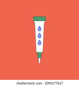 Vector illustration of cream tube. Beauty products and online shopping. Korean cosmetics. Can be used as illustration in magazine,  social media, highlights, typographic design. Skin care concept