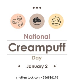 vector illustration  for creampuff day  in january