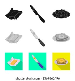 Vector illustration of creamy and product icon. Collection of creamy and farm stock vector illustration.