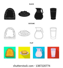 Vector illustration of creamy and product icon. Collection of creamy and farm stock vector illustration.