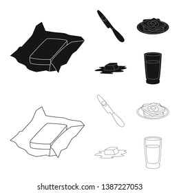 Vector illustration of creamy and product icon. Collection of creamy and farm vector icon for stock.